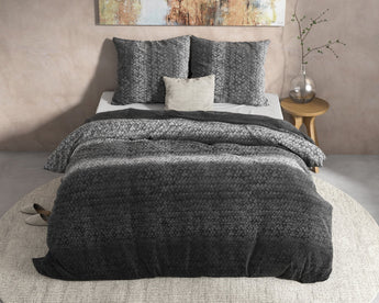 Sleeptime Flanel Gradient Knits Antraciet Dekbedovertrek - Dromen & Wonen