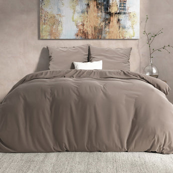 Sleeptime Flanel Mendez Taupe Dekbedovertrek - Dromen & Wonen