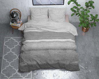 Sleeptime Flanel Stone Stripe Grijs Dekbedovertrek - Dromen & Wonen