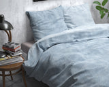 Sleeptime Flanel Washed Cotton Blauw Dekbedovertrek - Dromen & Wonen