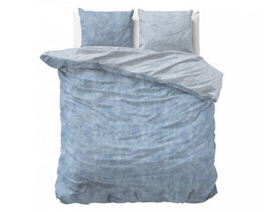 Sleeptime Flanel Washed Cotton Blauw Dekbedovertrek - Dromen & Wonen