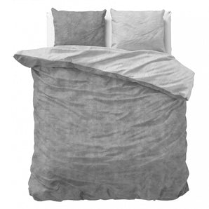 Sleeptime Flanel Washed Cotton Grijs Dekbedovertrek - Dromen & Wonen
