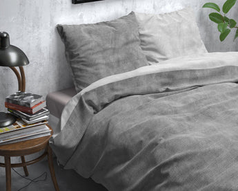 Sleeptime Flanel Washed Cotton Grijs Dekbedovertrek - Dromen & Wonen