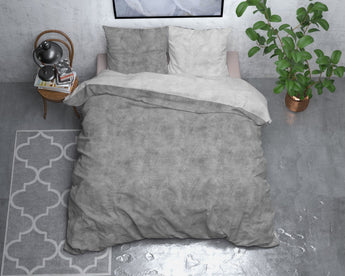 Sleeptime Flanel Washed Cotton Grijs Dekbedovertrek - Dromen & Wonen