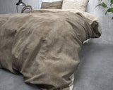 Sleeptime Flanel Washed Cotton Taupe Dekbedovertrek - Dromen & Wonen
