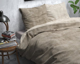Sleeptime Flanel Washed Cotton Taupe Dekbedovertrek - Dromen & Wonen