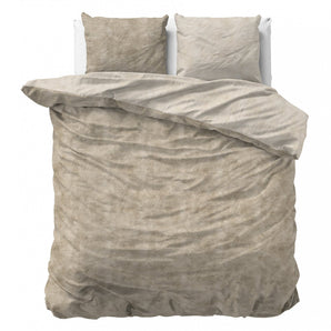 Sleeptime Flanel Washed Cotton Taupe Dekbedovertrek - Dromen & Wonen