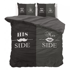 Sleeptime His and Her side 3 Zwart Dekbedovertrek - Dromen & Wonen