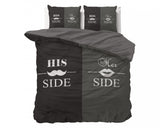 Sleeptime His and Her side 3 Zwart Dekbedovertrek - Dromen & Wonen