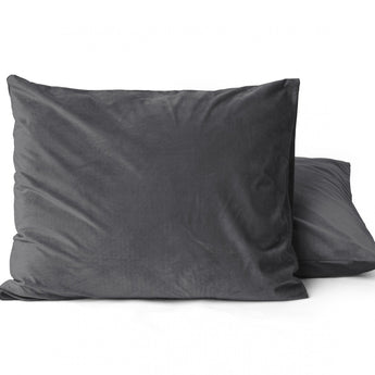 Sleeptime Kussensloop - 2 Stuks - Velvet - Antraciet - 60x70 - Dromen & Wonen