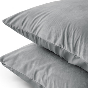 Sleeptime Kussensloop - 2 Stuks - Velvet - Grijs - 60x70 - Dromen & Wonen