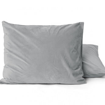 Sleeptime Kussensloop - 2 Stuks - Velvet - Grijs - 60x70 - Dromen & Wonen