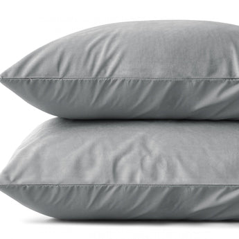 Sleeptime Kussensloop - 2 Stuks - Velvet - Grijs - 60x70 - Dromen & Wonen