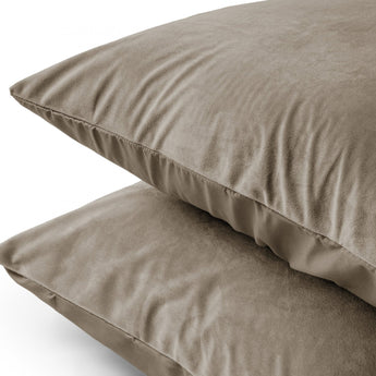 Sleeptime Kussensloop - 2 Stuks - Velvet - Taupe - 60x70 - Dromen & Wonen