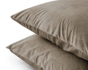 Sleeptime Kussensloop - 2 Stuks - Velvet - Taupe - 60x70 - Dromen & Wonen