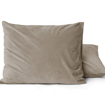 Sleeptime Kussensloop - 2 Stuks - Velvet - Taupe - 60x70 - Dromen & Wonen
