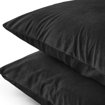 Sleeptime Kussensloop - 2 Stuks - Velvet - Zwart - 60x70 - Dromen & Wonen