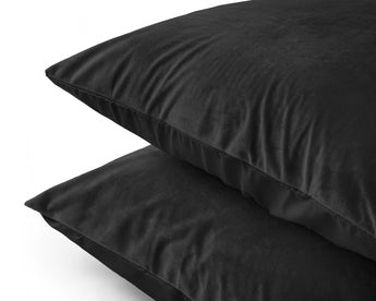 Sleeptime Kussensloop - 2 Stuks - Velvet - Zwart - 60x70 - Dromen & Wonen