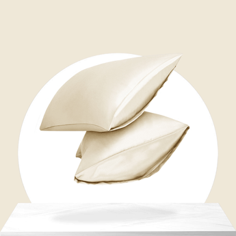 Sleeptime Kussensloop Glans Satijn 2 Stuks - Creme - 60 x 70 cm - Dromen & Wonen