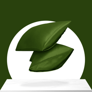 Sleeptime Kussensloop Glans Satijn 2 Stuks - Groen - 60 x 70 cm - Dromen & Wonen