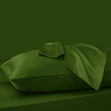 Sleeptime Kussensloop Glans Satijn 2 Stuks - Groen - 60 x 70 cm - Dromen & Wonen