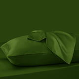 Sleeptime Kussensloop Glans Satijn 2 Stuks - Groen - 60 x 70 cm - Dromen & Wonen