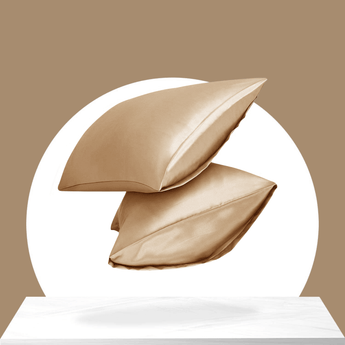 Sleeptime Kussensloop Glans Satijn 2 Stuks - Taupe - 60 x 70 cm - Dromen & Wonen