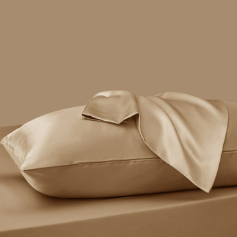 Sleeptime Kussensloop Glans Satijn 2 Stuks - Taupe - 60 x 70 cm - Dromen & Wonen