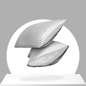 Sleeptime Kussensloop Glans Satijn 2 Stuks - Zilver - 60 x 70 cm - Dromen & Wonen