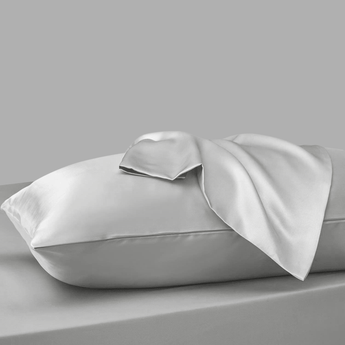 Sleeptime Kussensloop Glans Satijn 2 Stuks - Zilver - 60 x 70 cm - Dromen & Wonen