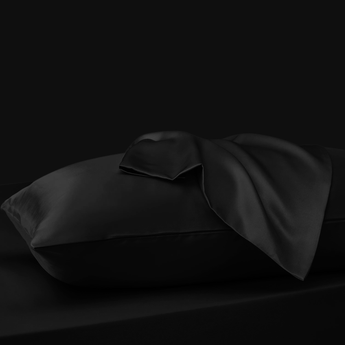 Sleeptime Kussensloop Glans Satijn 2 Stuks - Zwart - 60 x 70 cm - Dromen & Wonen