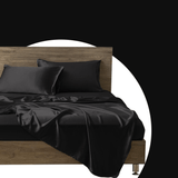 Sleeptime Kussensloop Glans Satijn 2 Stuks - Zwart - 60 x 70 cm - Dromen & Wonen