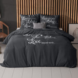 Sleeptime Live,laugh and love Antraciet Dekbedovertrek - Dromen & Wonen
