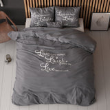 Sleeptime Live,laugh and love Antraciet Dekbedovertrek - Dromen & Wonen