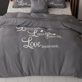 Sleeptime Live,laugh and love Antraciet Dekbedovertrek - Dromen & Wonen