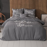 Sleeptime Live,laugh and love Antraciet Dekbedovertrek - Dromen & Wonen