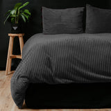 Sleeptime Rib Teddy Antraciet Dekbedovertrek - Dromen & Wonen