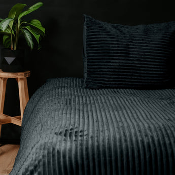 Sleeptime Rib Teddy Antraciet Dekbedovertrek - Dromen & Wonen