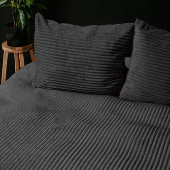 Sleeptime Rib Teddy Antraciet Dekbedovertrek - Dromen & Wonen