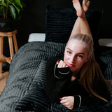 Sleeptime Rib Teddy Antraciet Dekbedovertrek - Dromen & Wonen