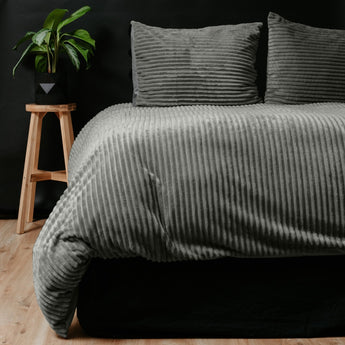 Sleeptime Rib Teddy Grijs Dekbedovertrek - Dromen & Wonen