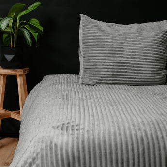 Sleeptime Rib Teddy Grijs Dekbedovertrek - Dromen & Wonen