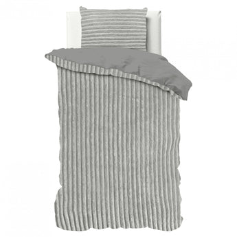 Sleeptime Rib Teddy Grijs Dekbedovertrek - Dromen & Wonen