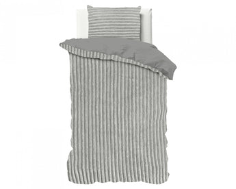 Sleeptime Rib Teddy Grijs Dekbedovertrek - Dromen & Wonen