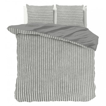 Sleeptime Rib Teddy Grijs Dekbedovertrek - Dromen & Wonen