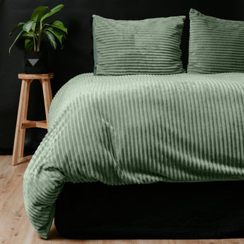 Sleeptime Rib Teddy Groen Dekbedovertrek - Dromen & Wonen