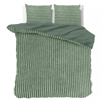 Sleeptime Rib Teddy Groen Dekbedovertrek - Dromen & Wonen
