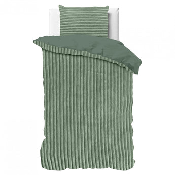 Sleeptime Rib Teddy Groen Dekbedovertrek - Dromen & Wonen