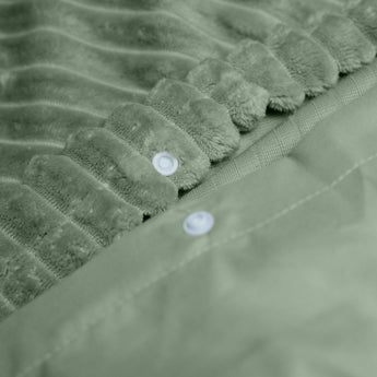 Sleeptime Rib Teddy Groen Dekbedovertrek - Dromen & Wonen