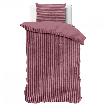 Sleeptime Rib Teddy Oud Roze Dekbedovertrek - Dromen & Wonen